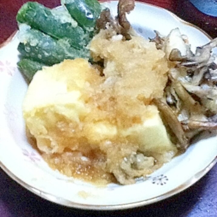 欲張り揚げ出し豆腐【万願寺唐辛子＆舞茸】